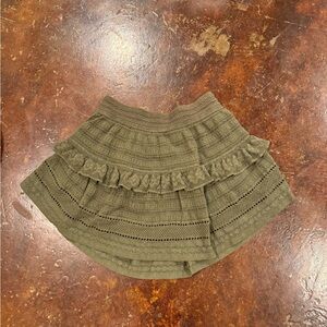 Aerie Olive Lace Skater Skirt